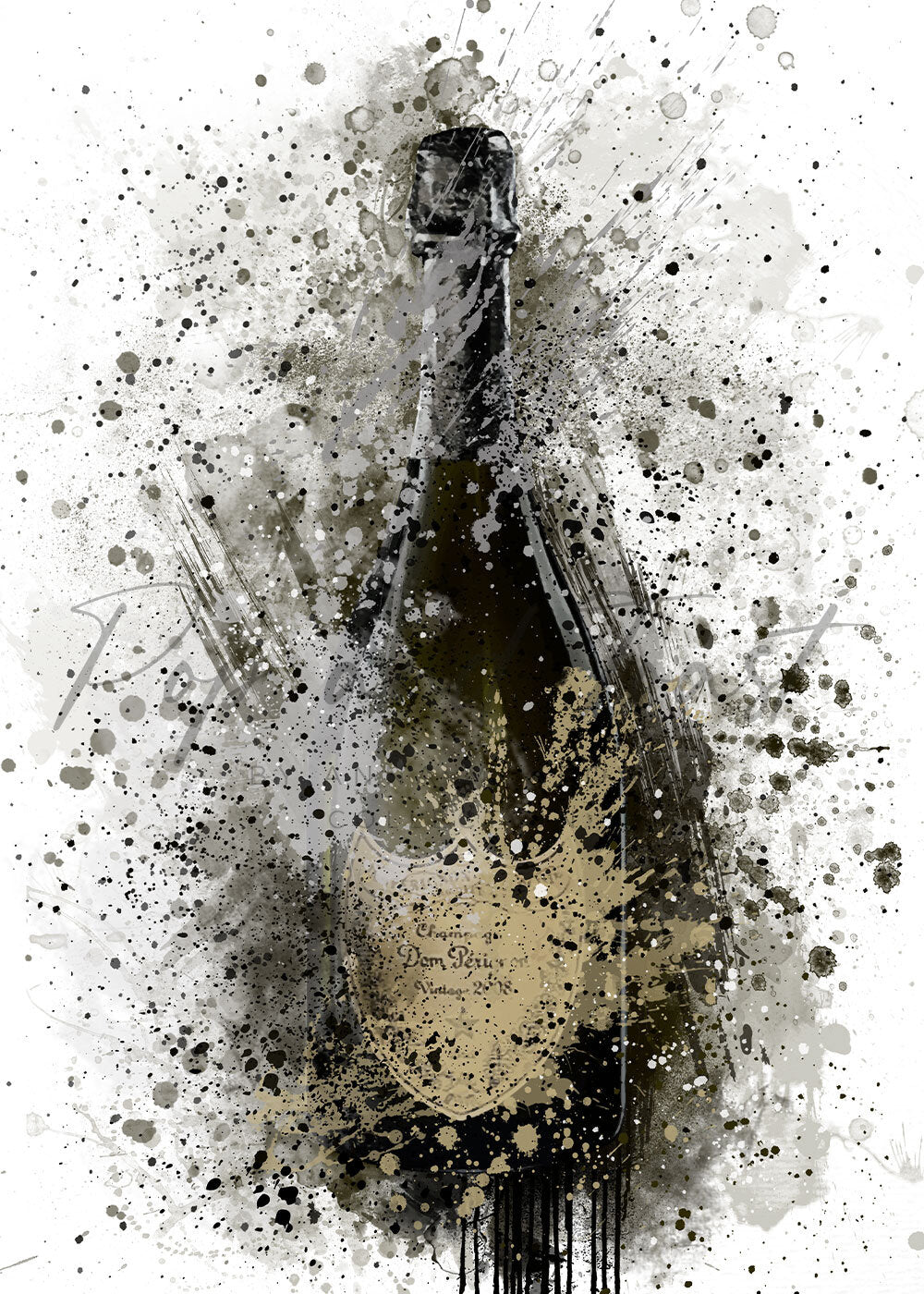 DOM PERIGNON CHAMPAGNE PRINT - 'LET'S PARTY LIKE GATSBY'