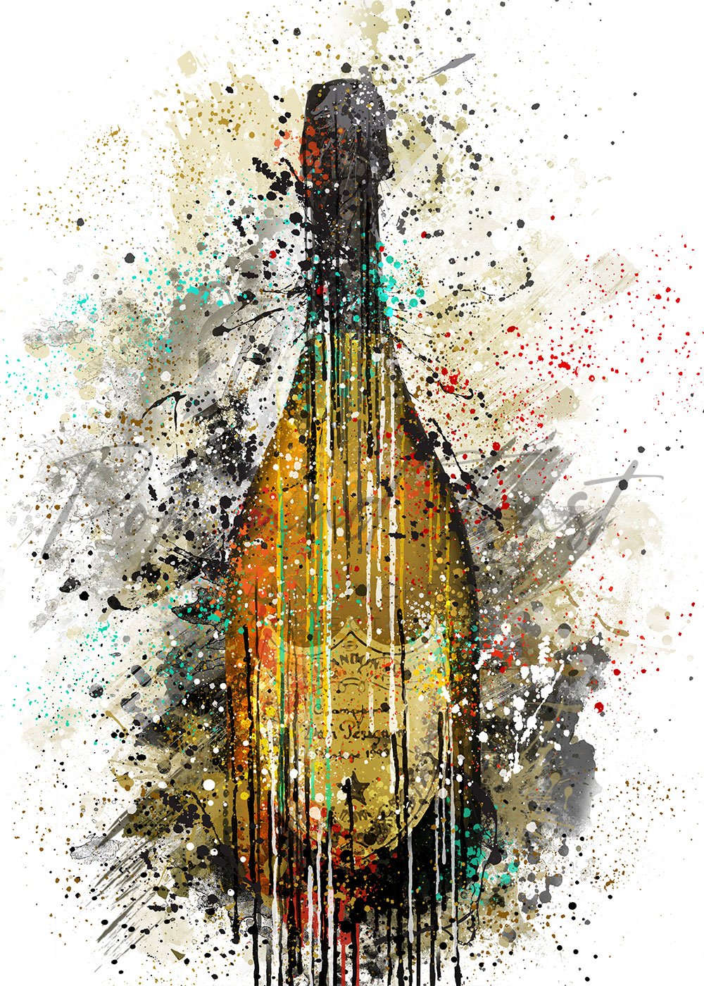 DOM PERIGNON CHAMPAGNE PRINT, 'Dom Rain'