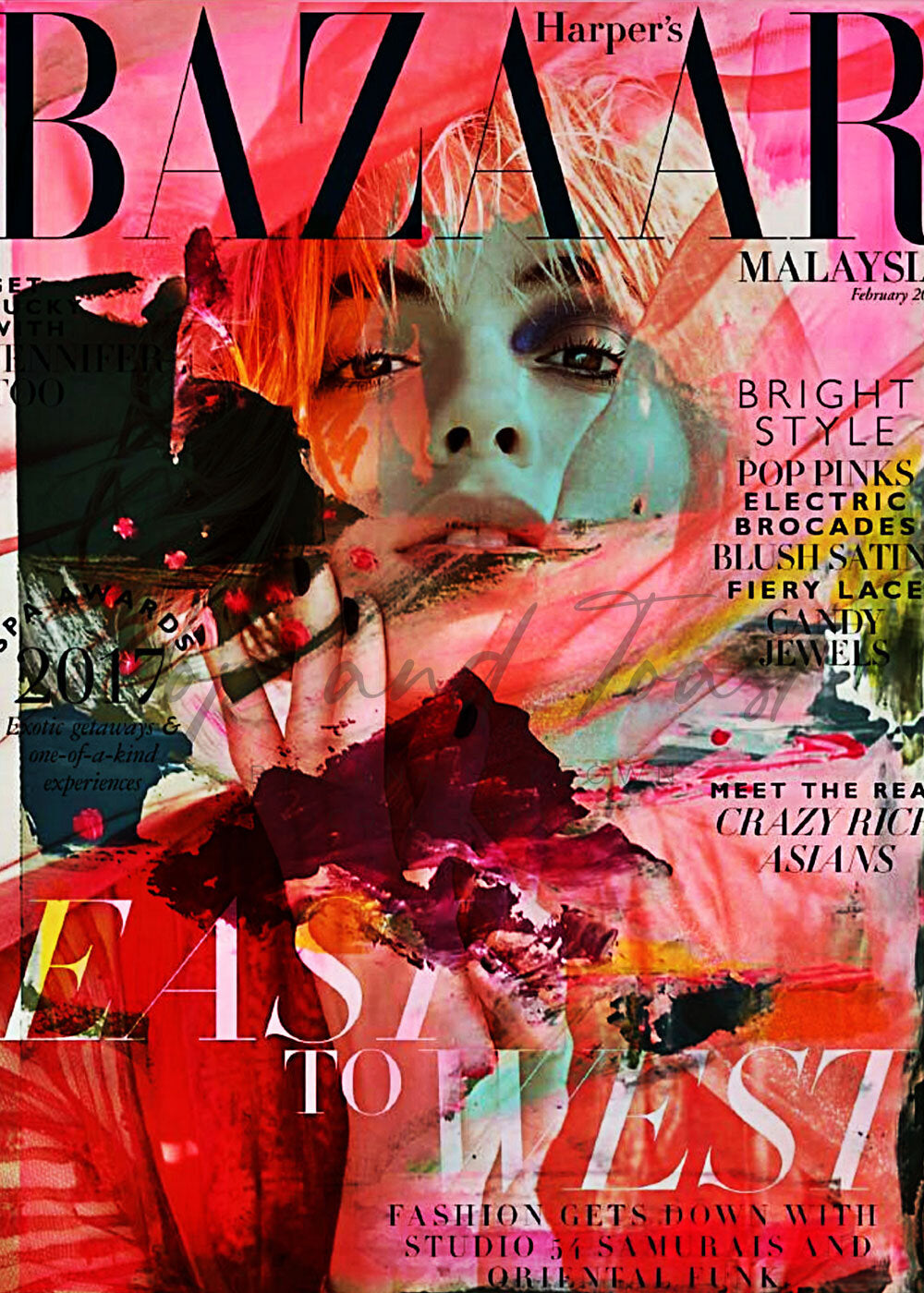 HARPERS BAZAAR PRINT - 'CATWALK PINK'