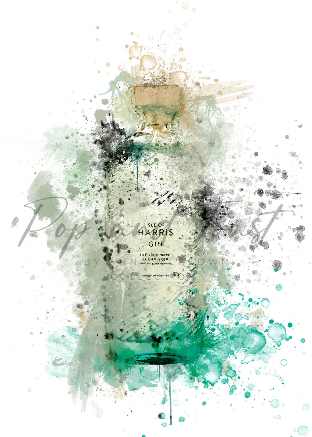 HARRIS GIN PRINT - 'SCOTTISH BLUES'