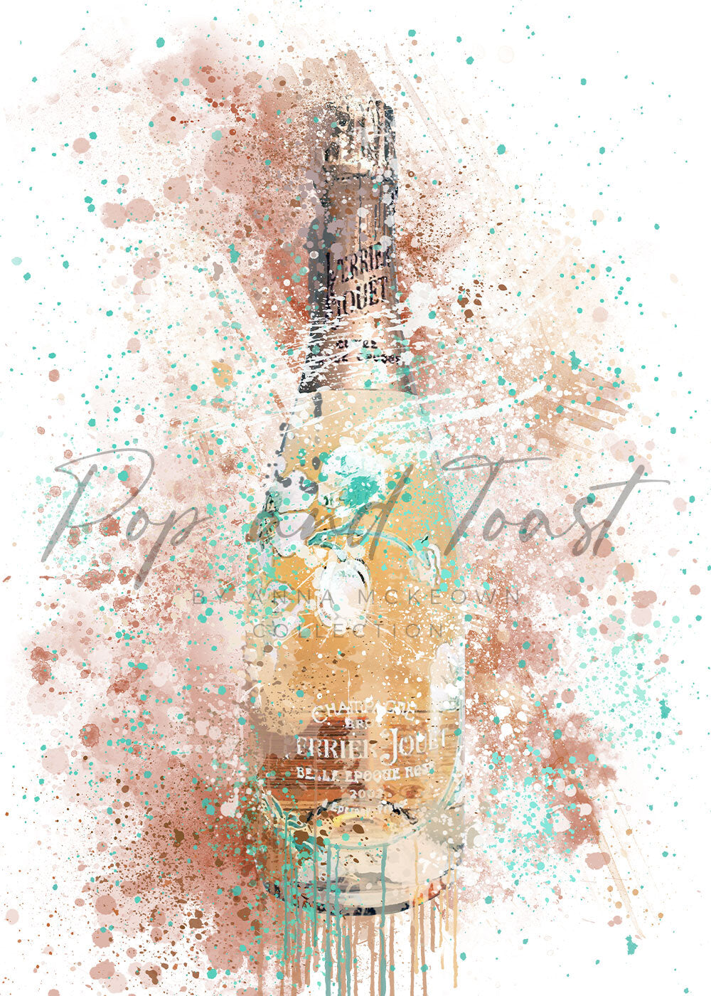 PIERRE JOUET ROSÈ CHAMPAGNE PRINT - 'SERVE ME CHILLED'