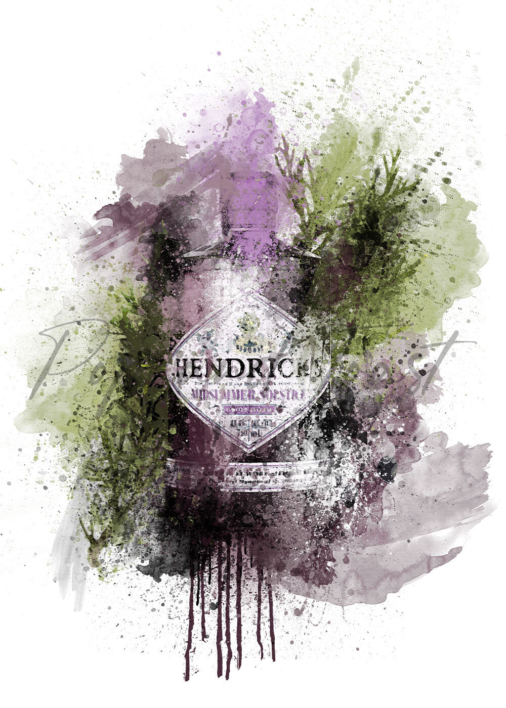 HENDRICKS GIN PRINT - 'PURPLE RAIN'