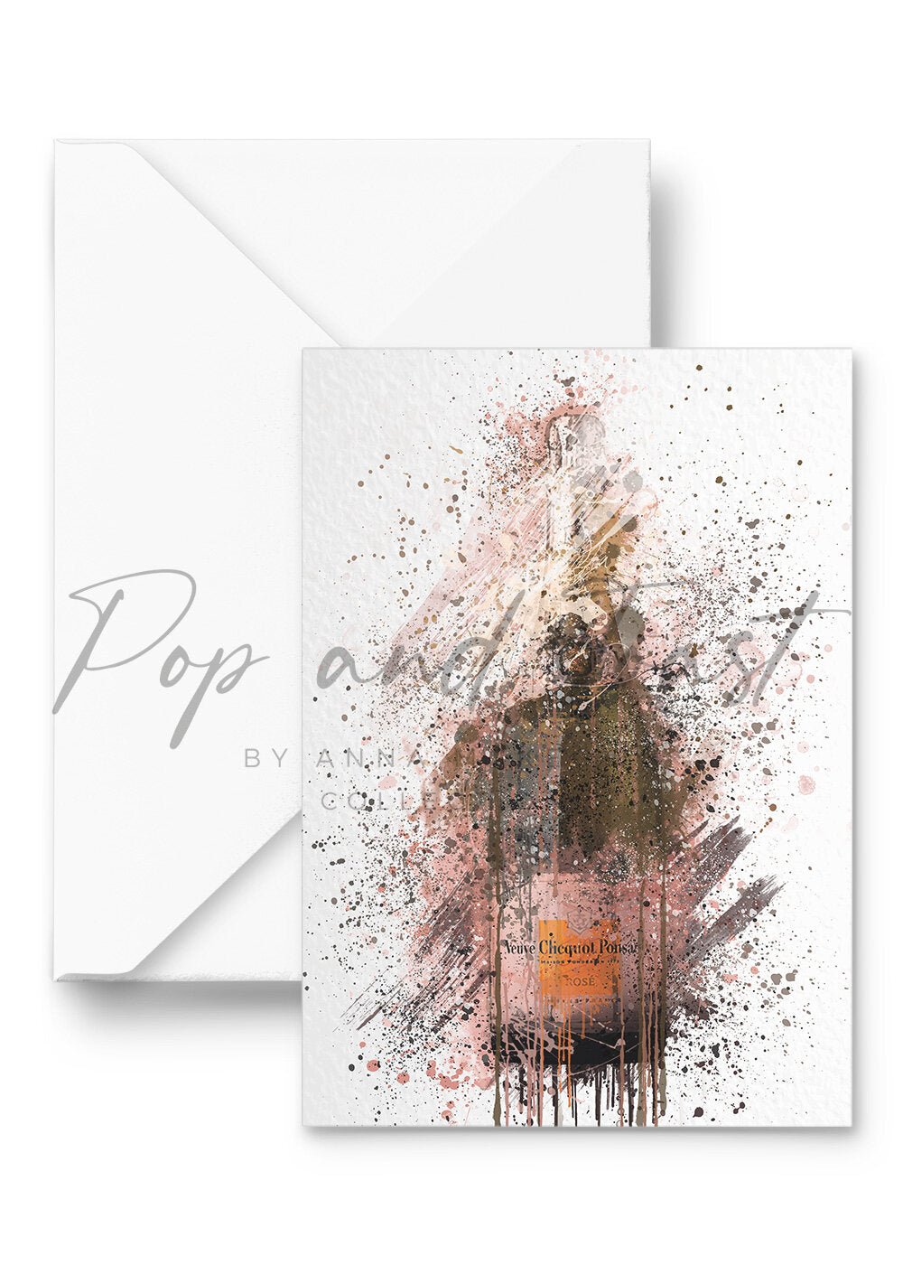 VEUVE CLICQUOT PINK GREETINGS CARD