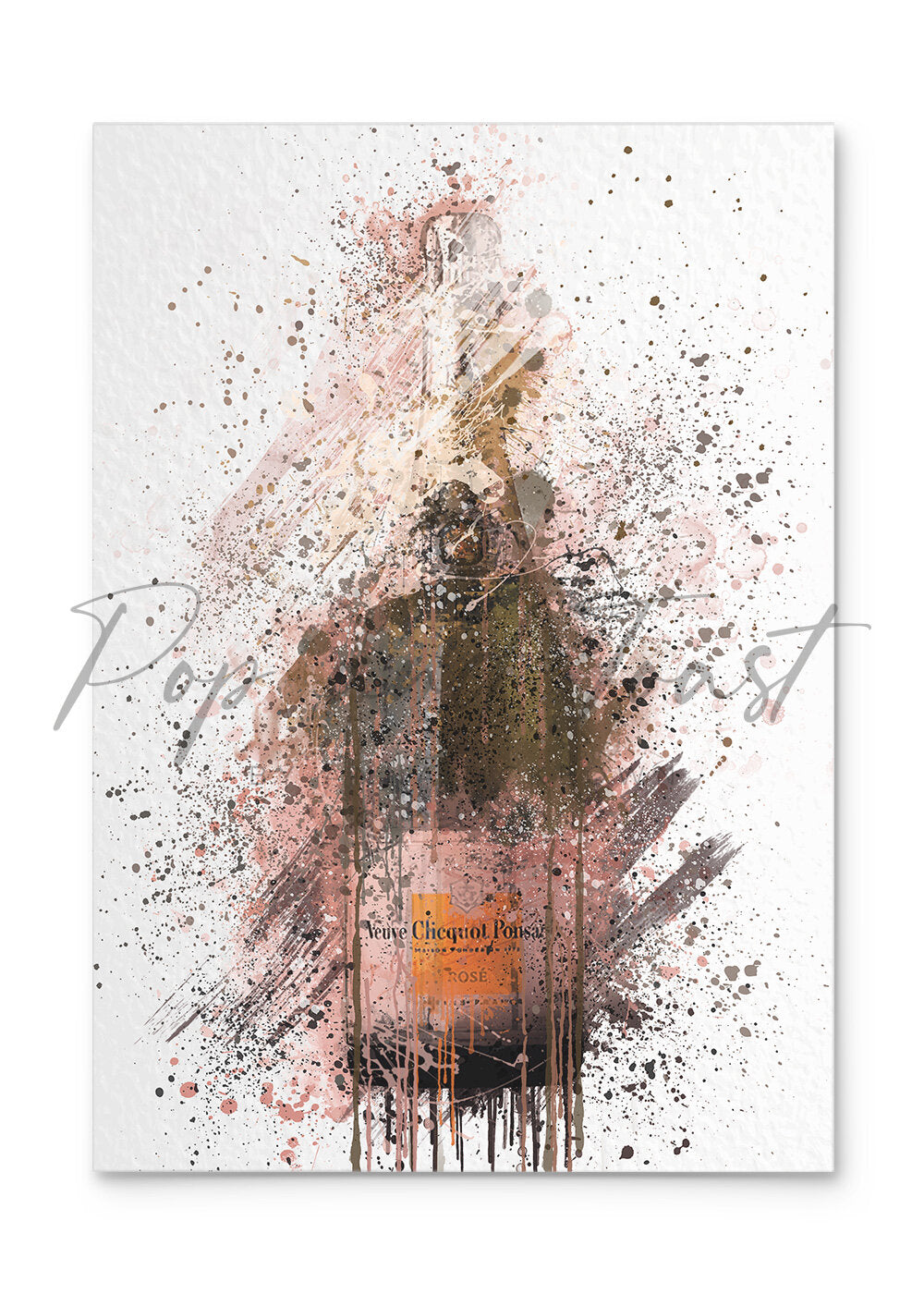 VEUVE CLICQUOT PINK GREETINGS CARD